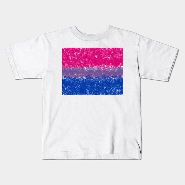 Bisexual Flag Crosshatch Design Kids T-Shirt by PurposelyDesigned